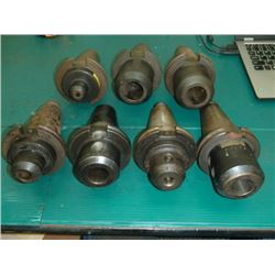 CAT50 End Mill Holders, (2) 1.5", (2) 1.25", 3/4", 5/8", 3/8"
