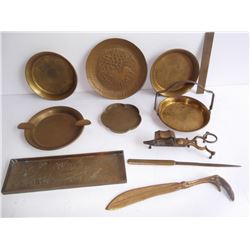 11 piece vintage brass lot