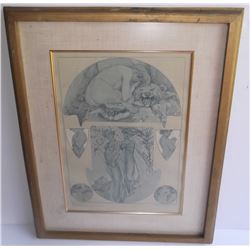 Art Deco Figures Decorative print by Mucha