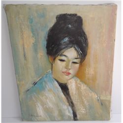 Oil on canvas Oriental woman portrait