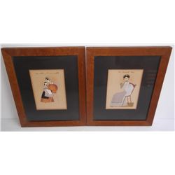 2 mixed media drawings