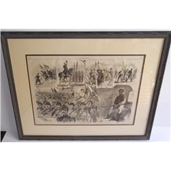 Framed Harper's weekly engraving