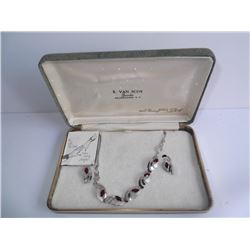 C. 1940's Van Dell sterling necklace with rubies
