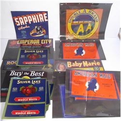 50 piece assorted labels mostly fruit labels