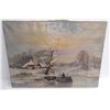 Image 1 : Oil on canvas winter scene