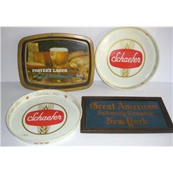 3 beer advertising serving trays