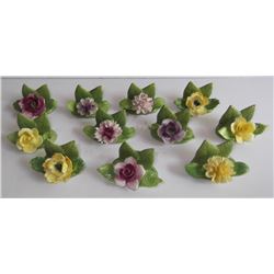 Coalport place setting floral card holders