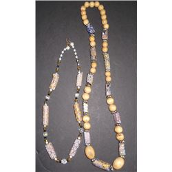 2 African trade bead necklaces