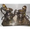 Image 2 : 4 piece silver plate tea set & serving tray