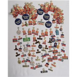 political campaign tabs/buttons/pins