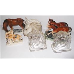 Collection of 6 horse statues