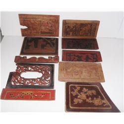 10 Chinese wood door panel pieces