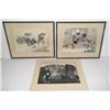 Image 1 : 3 Chinese mixed media paintings