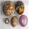 Image 1 : 5 Vintage Paper Mache Easter Egg Candy Containers