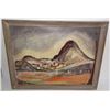Image 1 : Oil on board houses in valley scene