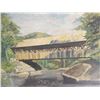 Image 2 : Oil on board covered bridge scene
