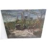Image 1 : Oil on canvas horse & buggy in park scene