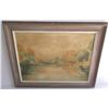 Image 1 : Oil on board  lake scene