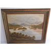 Image 1 : Oil on board lake scene