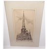 Image 1 : Church scene etching signed Edith Nankivell