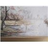 Image 2 : Watercolor Swans swimming in lake signed