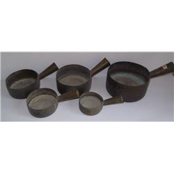 Set of 5 brass nesting pots