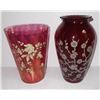 Image 1 : 2 ruby red vases