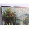 Image 3 : Oil on canvas house by stream scene