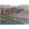 Image 2 : Oil on canvas man plowing field