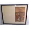 Image 1 : Mixed media/ gouache Monk in wine cellar