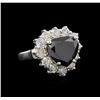 Image 1 : 7.97 ctw Black Diamond Ring - 14KT White Gold