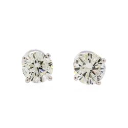 1.60 ctw Diamond Stud Earrings - 14KT White Gold