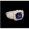 Image 1 : 14KT White Gold 3.23 ctw Sapphire and Diamond Ring
