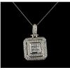 Image 1 : 4.10 ctw Diamond Pendant With Chain - 18KT White Gold