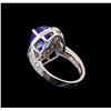 Image 3 : 14KT White Gold 4.26 ctw Tanzanite and Diamond Ring