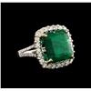 Image 1 : 14KT White Gold 7.77 ctw Emerald and Diamond Ring