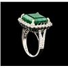 Image 4 : 14KT White Gold 7.77 ctw Emerald and Diamond Ring