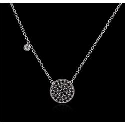 14KT White Gold 0.55 ctw Black Diamond Necklace