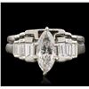Image 2 : 14KT White Gold EGL Certified 1.70 ctw Diamond Ring