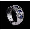 Image 2 : 0.35 ctw Tanzanite and Diamond Ring - 14KT White Gold