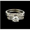 Image 2 : 1.39 ctw Diamond Wedding Ring Set - 14KT White Gold