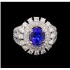 Image 2 : 14KT White Gold 2.20 ctw Tanzanite and Diamond Ring