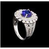 Image 4 : 14KT White Gold 2.20 ctw Tanzanite and Diamond Ring