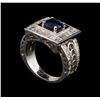 Image 2 : 1.86 ctw Sapphire and Diamond Ring - 14KT White Gold
