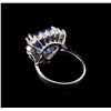 Image 3 : 1.4 ctw Tanzanite and Diamond Ring - 14KT White Gold