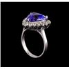 Image 4 : 1.4 ctw Tanzanite and Diamond Ring - 14KT White Gold