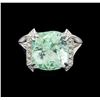 Image 2 : GIA Cert 7.57 ctw Emerald and Diamond Ring - 14KT White Gold