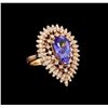 Image 1 : 14KT Rose Gold 4.05 ctw Tanzanite and Diamond Ring