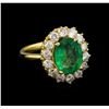 Image 1 : 14KT Yellow Gold 2.69 ctw Emerald and Diamond Ring