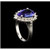 Image 4 : 3.72 ctw Tanzanite and Diamond Ring - 14KT White Gold